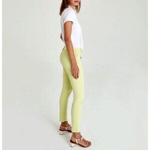 AG Adriano Goldschmied Size 26 The Prima Ankle Skinny Stretch Jeans Pale Lemon